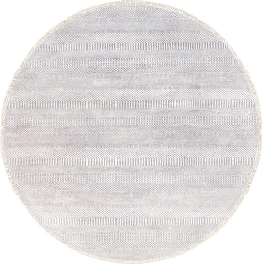 Transitiona Collection Hand-Knotted Lamb's Wool Beige Area Rug- 7'11" X 7'11"