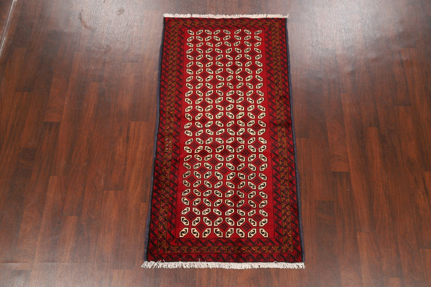 Geometric Red Balouch Oriental Area Rug 3x6