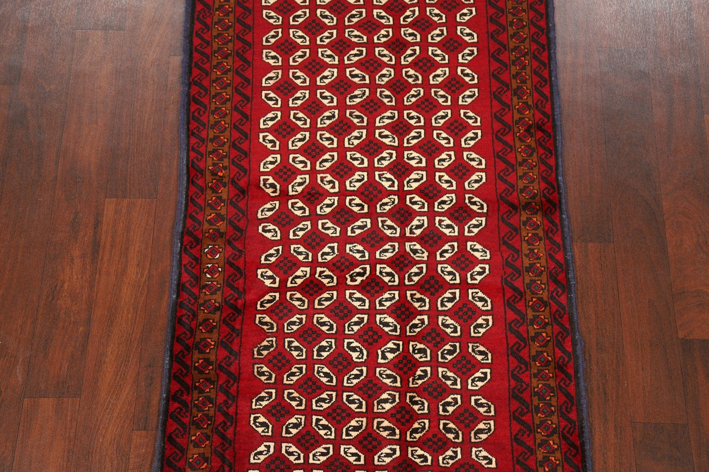 Geometric Red Balouch Oriental Area Rug 3x6