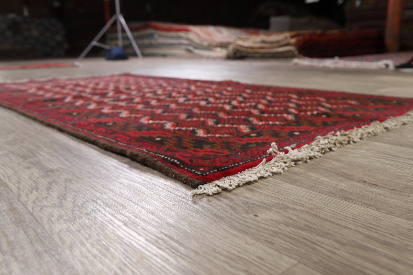 Geometric Red Balouch Oriental Area Rug 3x6