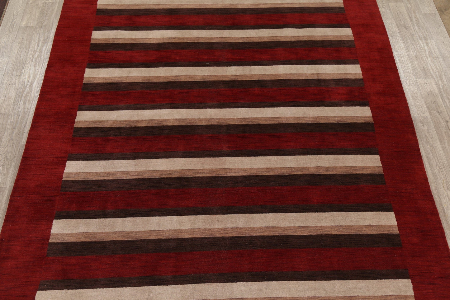 Red Striped Gabbeh Oriental Area Rug 9x12