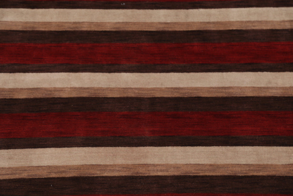 Red Striped Gabbeh Oriental Area Rug 9x12