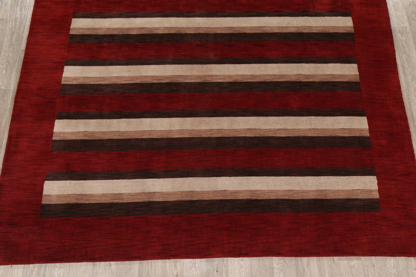 Red Striped Gabbeh Oriental Area Rug 9x12