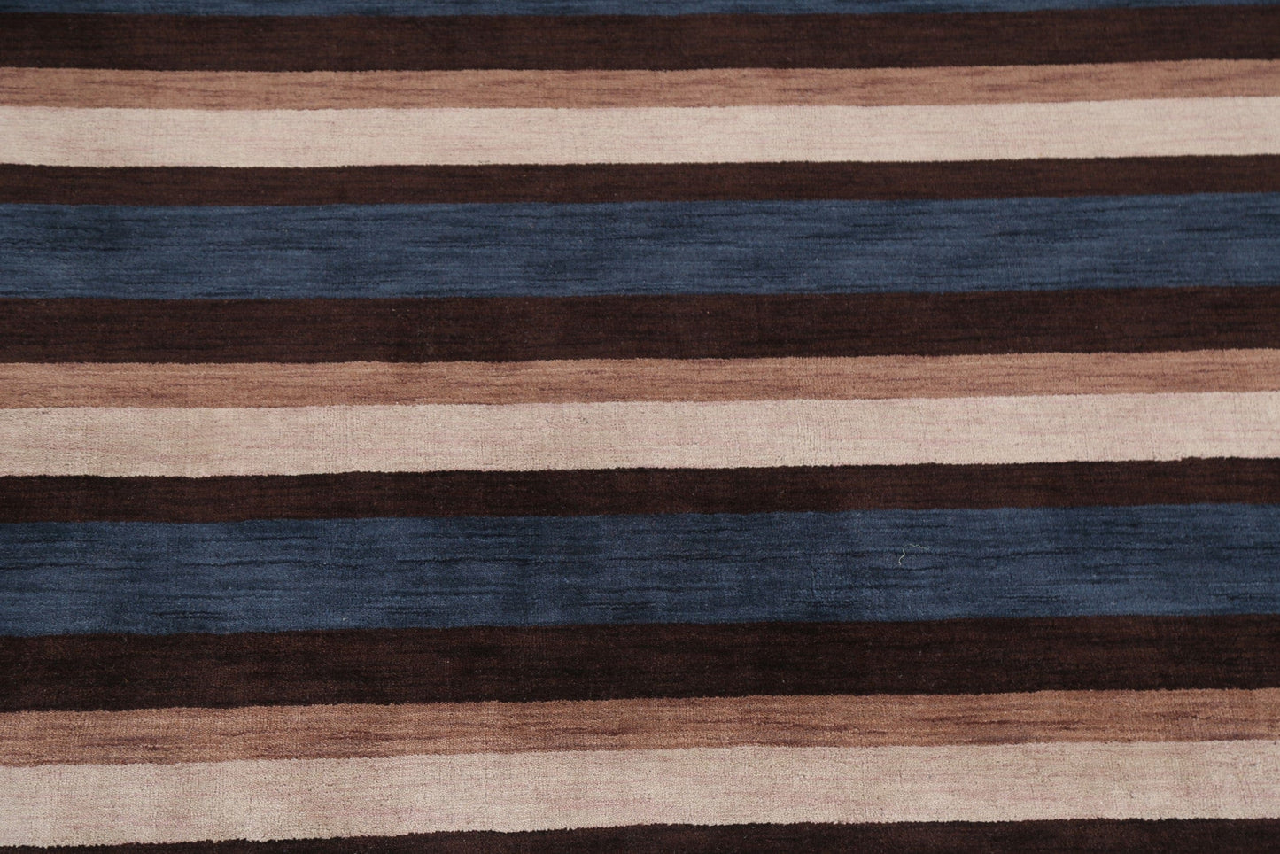 Navy Blue Striped Gabbeh Oriental Area Rug 9x12