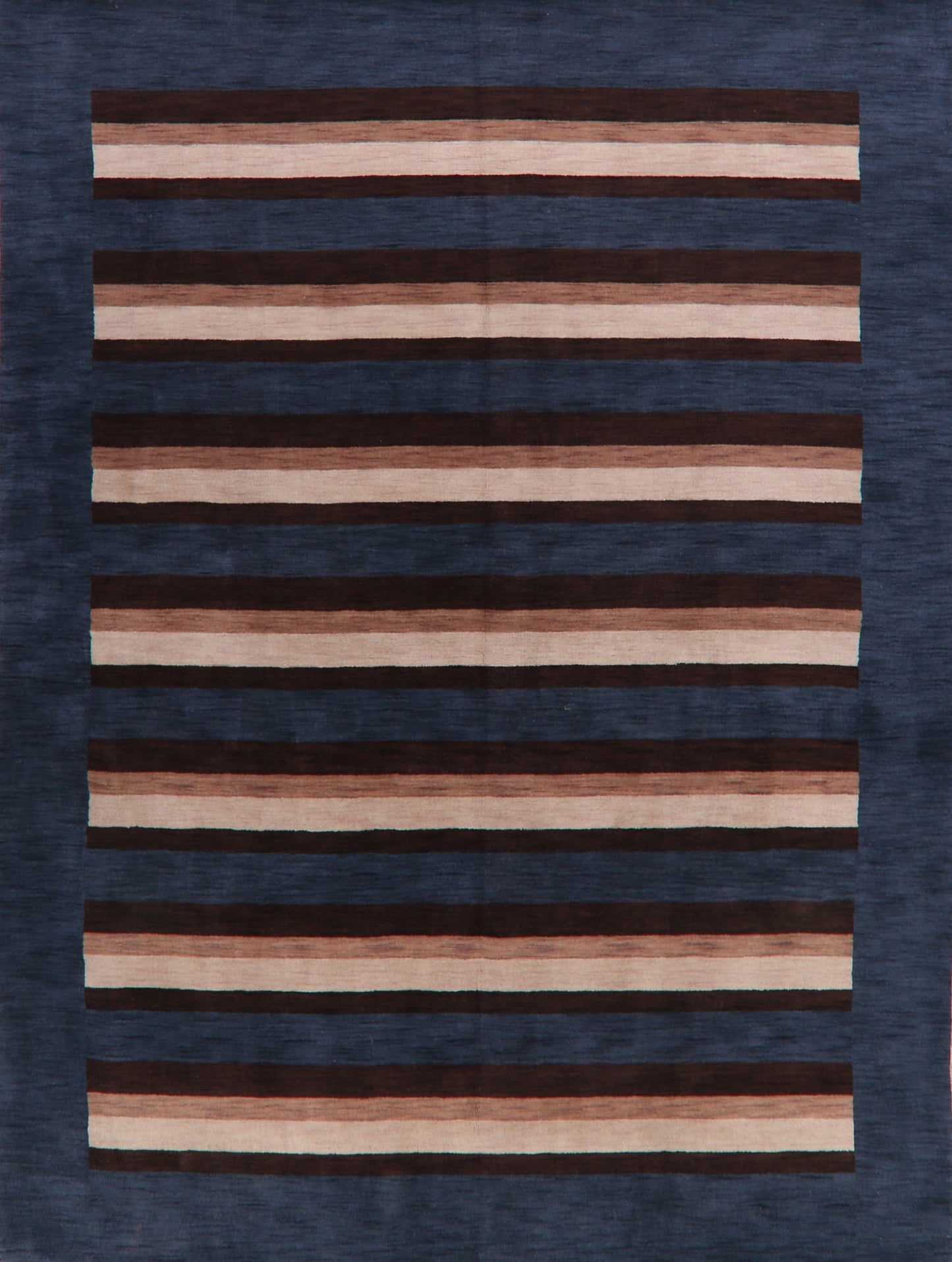 Navy Blue Striped Gabbeh Oriental Area Rug 9x12