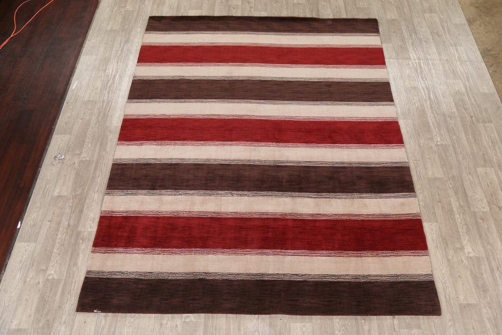 Contemporary Striped Gabbeh Oriental Area Rug 8x10