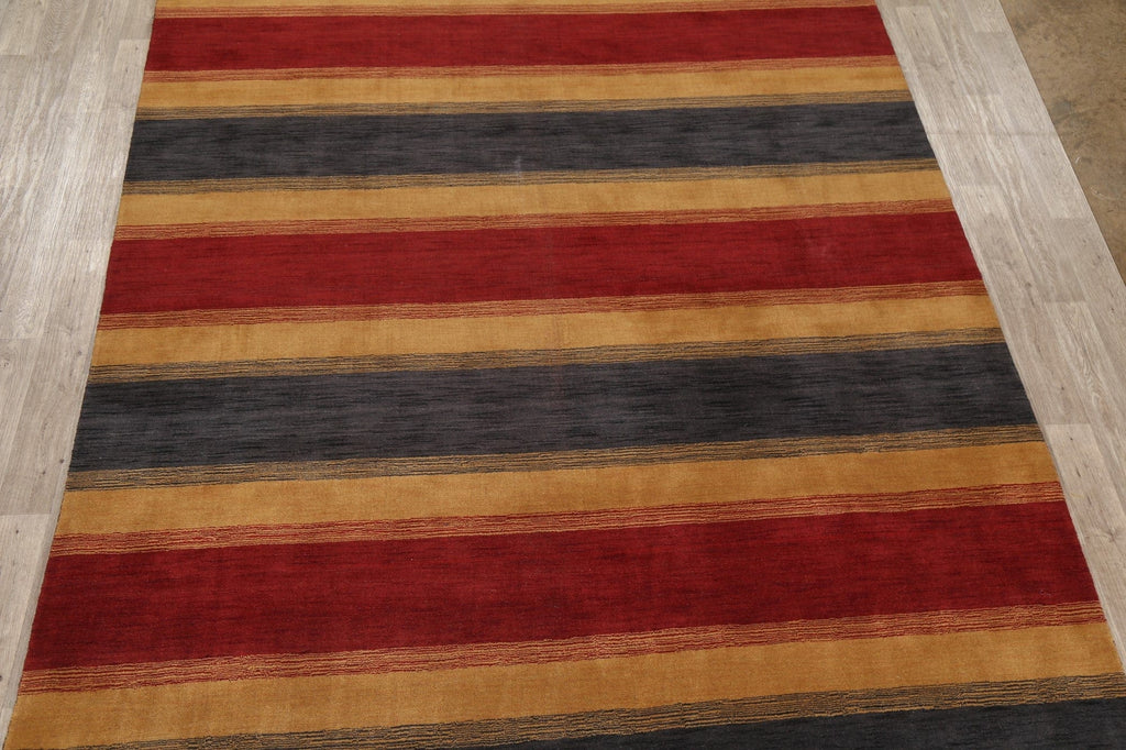 Contemporary Striped Gabbeh Oriental Area Rug 9x12