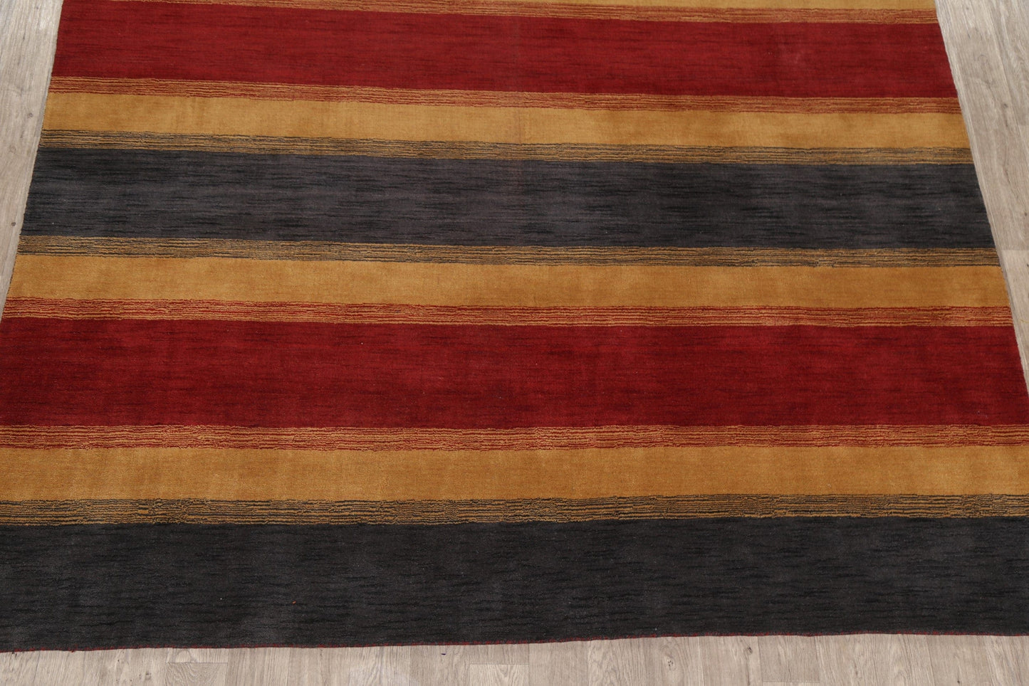 Contemporary Striped Gabbeh Oriental Area Rug 9x12