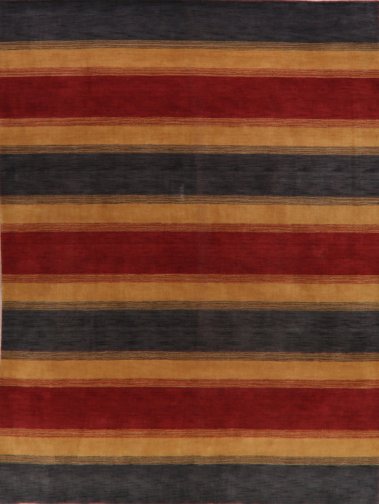 Contemporary Striped Gabbeh Oriental Area Rug 9x12