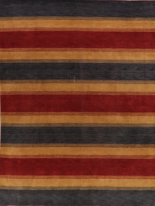 Contemporary Striped Gabbeh Oriental Area Rug 9x12