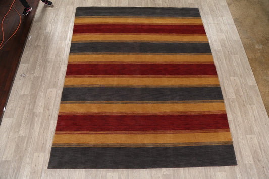 Contemporary Striped Gabbeh Oriental Area Rug 8x10