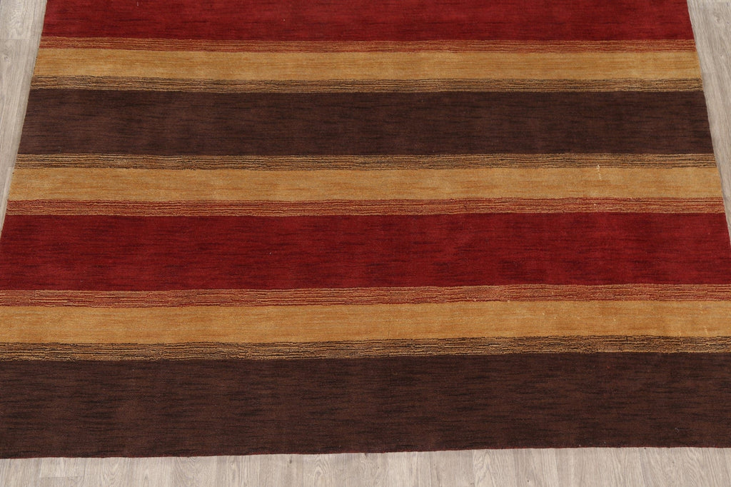 Modern Striped Gabbeh Oriental Area Rug 9x12