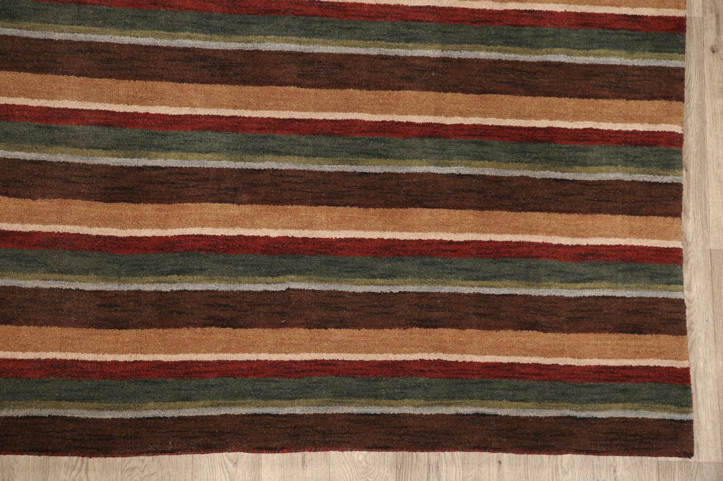 All-Over Striped Gabbeh Oriental Area Rug 8x10