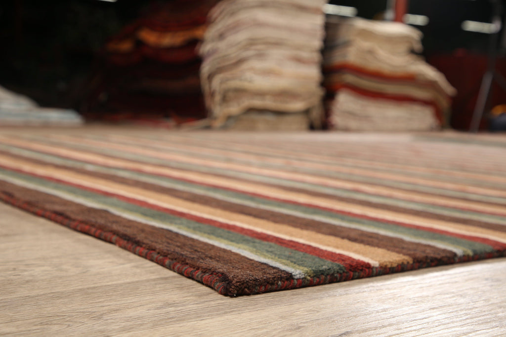 All-Over Striped Gabbeh Oriental Area Rug 8x10