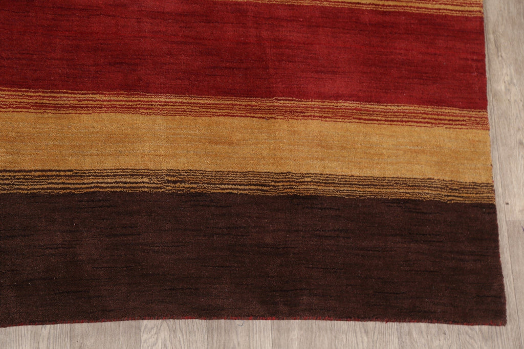 Modern Striped Gabbeh Oriental Area Rug 8x10