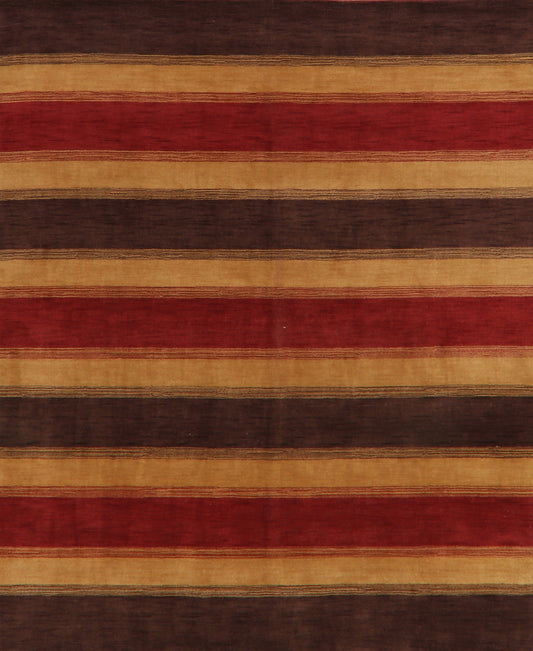 Modern Striped Gabbeh Oriental Area Rug 8x10