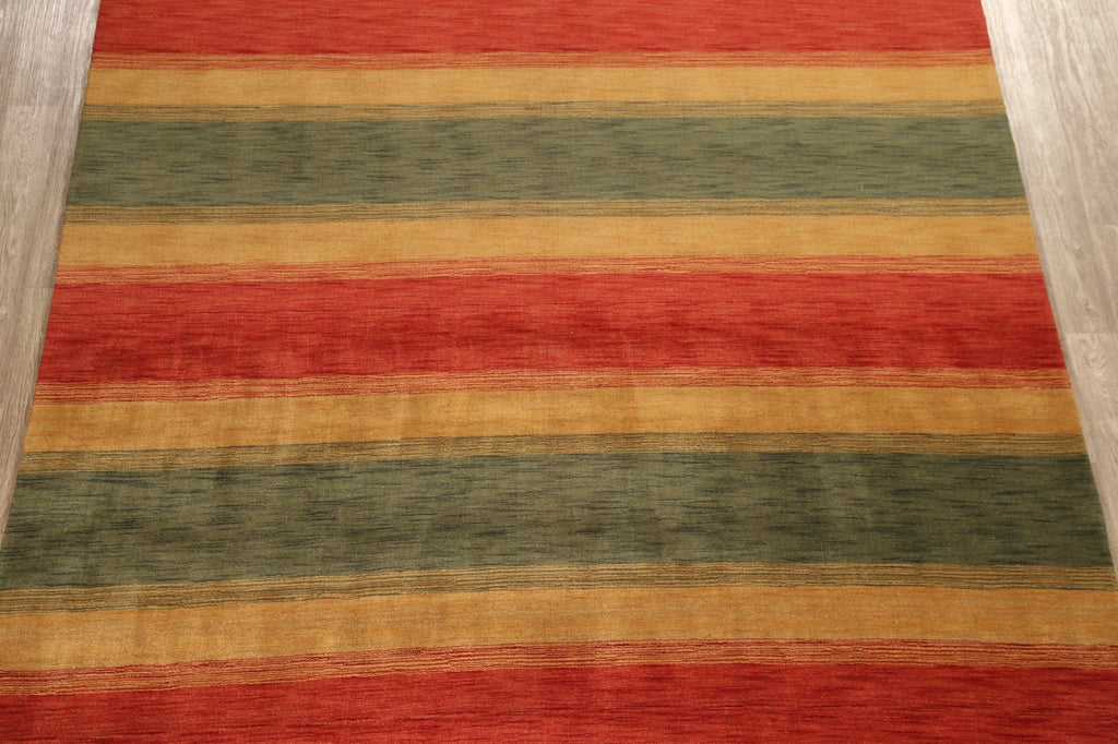 All-Over Striped Gabbeh Oriental Area Rug 9x12