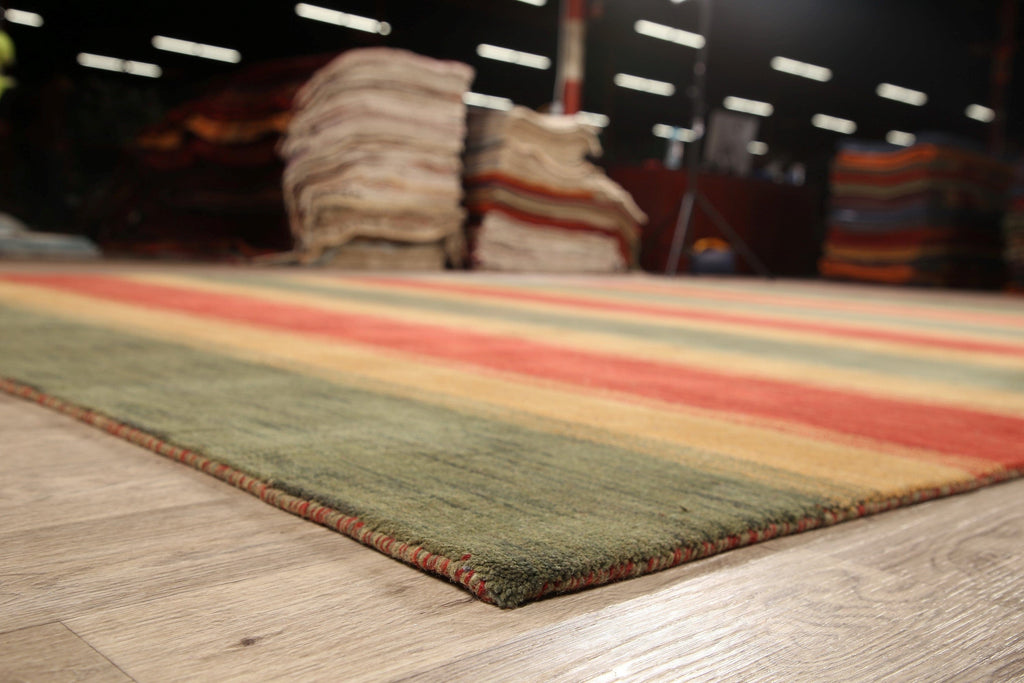 All-Over Striped Gabbeh Oriental Area Rug 9x12