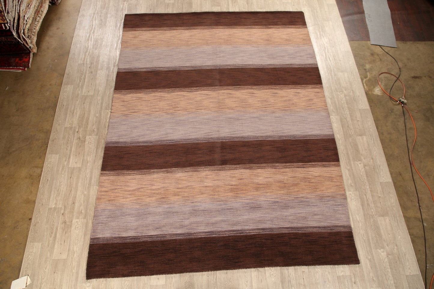 All-Over Striped Gabbeh Oriental Area Rug 9x12