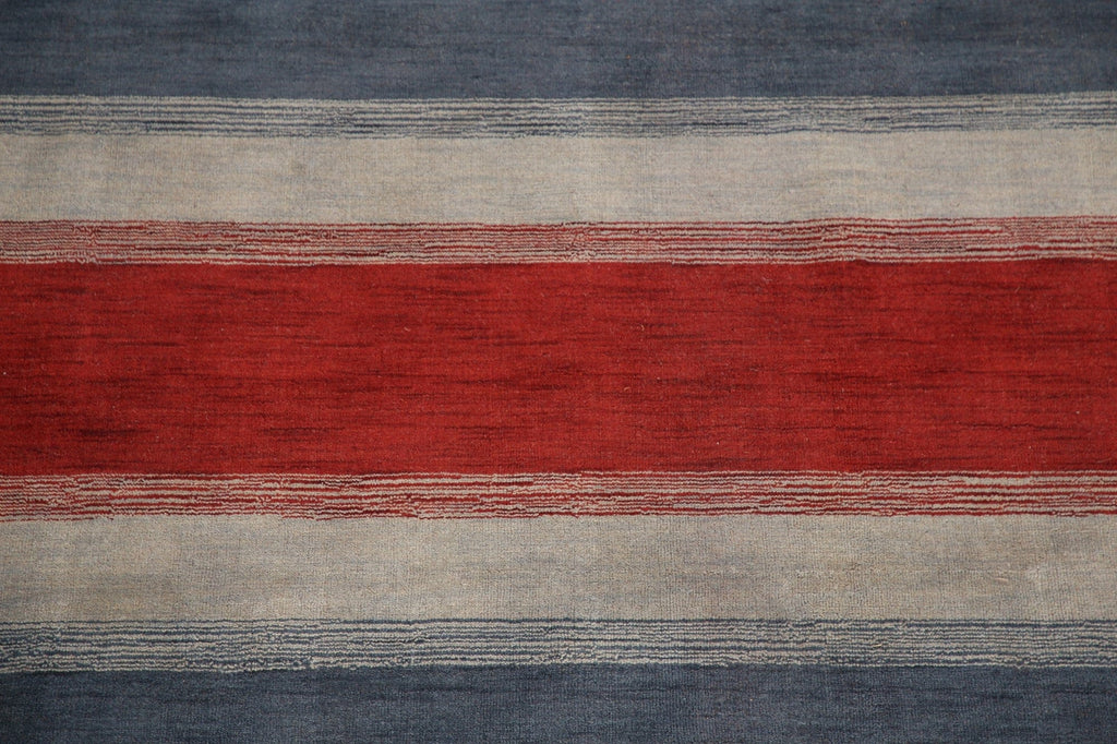 All-Over Striped Gabbeh Oriental Area Rug 9x12