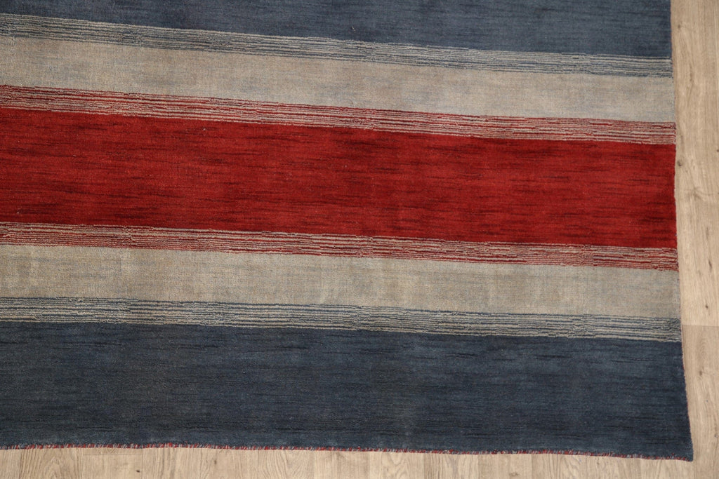 All-Over Striped Gabbeh Oriental Area Rug 9x12