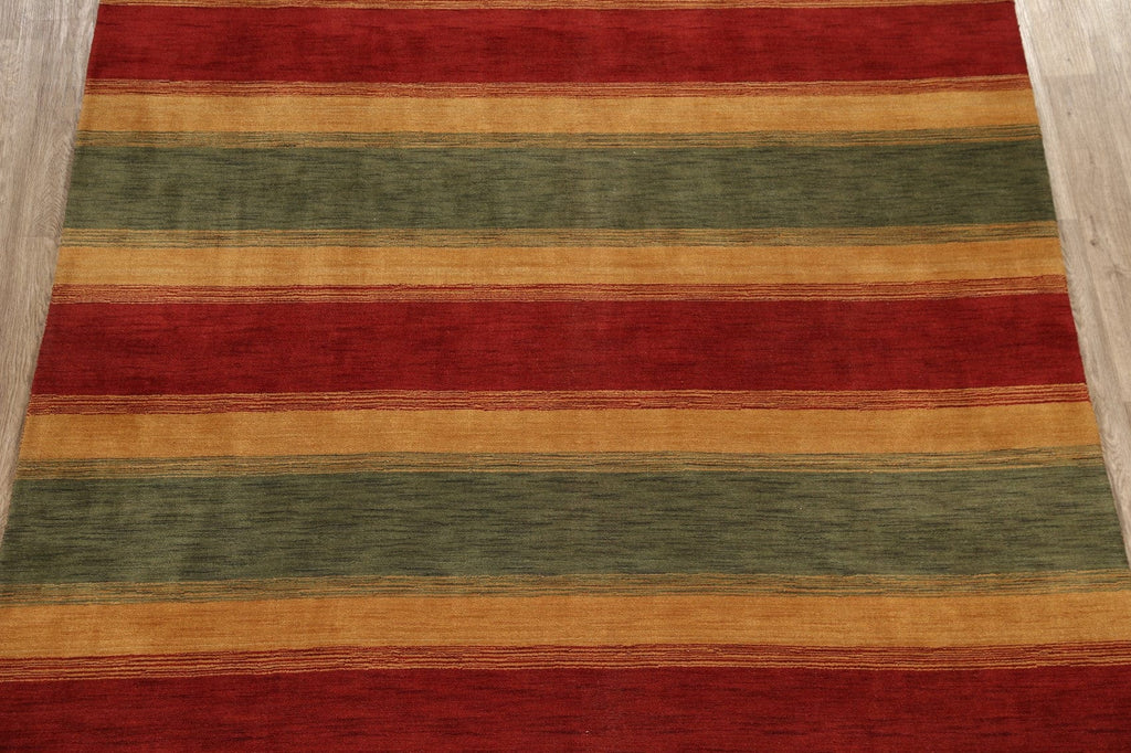 All-Over Striped Gabbeh Oriental Area Rug 9x12