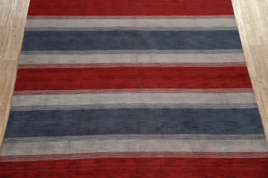 All-Over Striped Gabbeh Oriental Area Rug 9x12