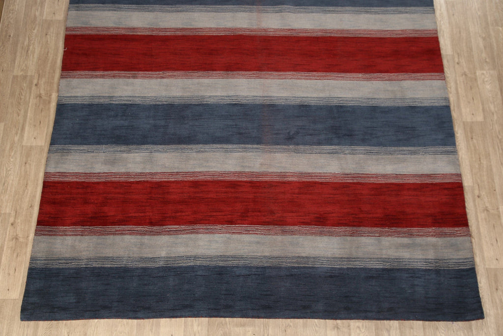 All-Over Striped Gabbeh Oriental Area Rug 9x12