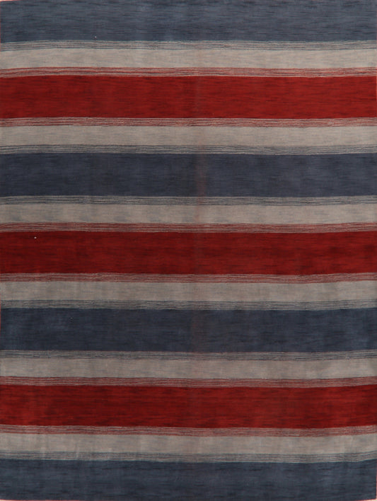 All-Over Striped Gabbeh Oriental Area Rug 9x12