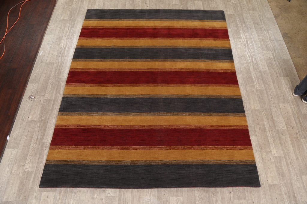 Contemporary Striped Gabbeh Oriental Area Rug 8x10