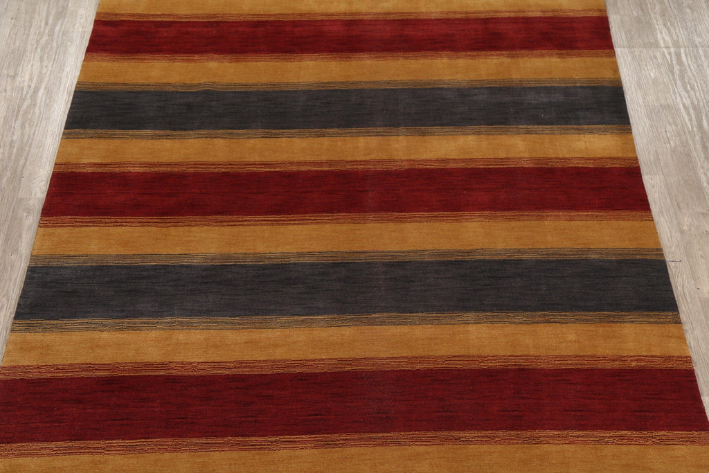 Contemporary Striped Gabbeh Oriental Area Rug 8x10