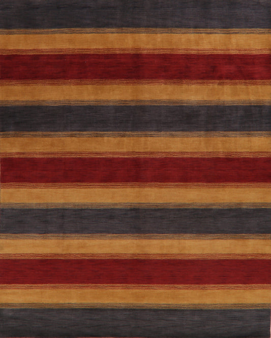 Contemporary Striped Gabbeh Oriental Area Rug 8x10