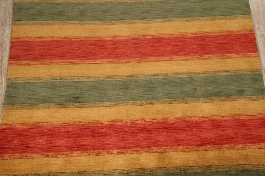 All-Over Striped Gabbeh Oriental Area Rug 8x10