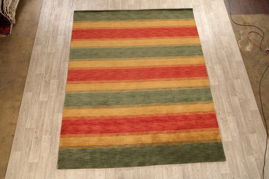 All-Over Striped Gabbeh Oriental Area Rug 8x10