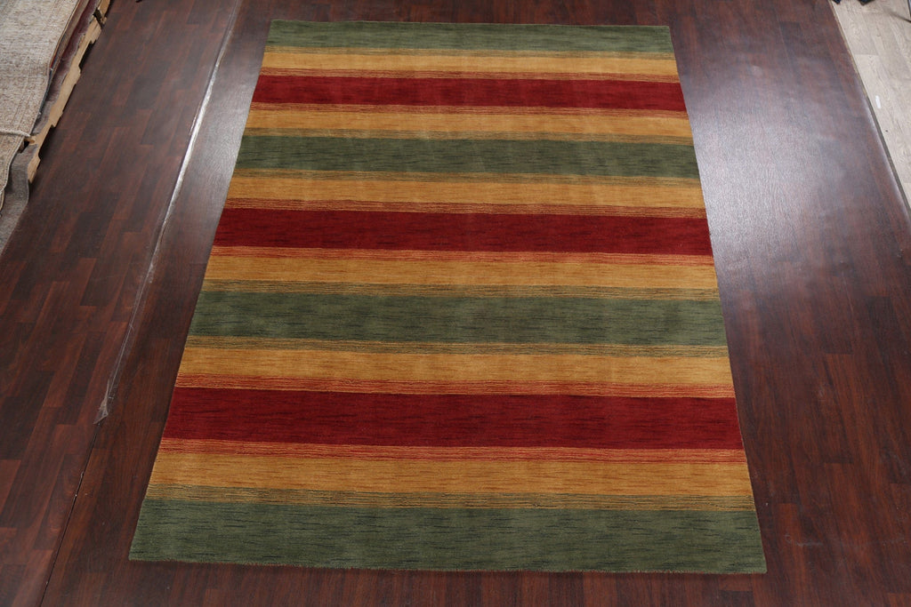 Contemporary Stripe Gabbeh Oriental Area Rug 8x10