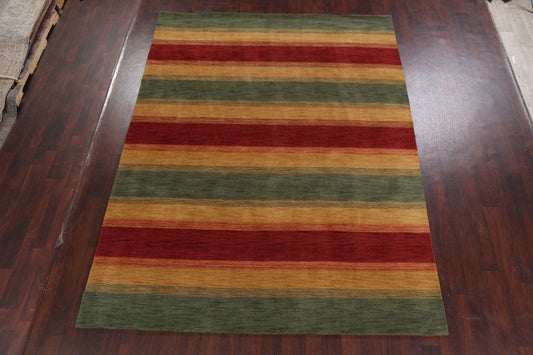 Contemporary Stripe Gabbeh Oriental Area Rug 8x10