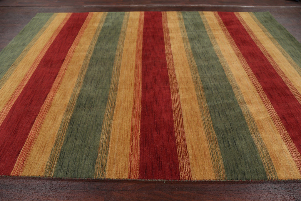 Contemporary Stripe Gabbeh Oriental Area Rug 8x10