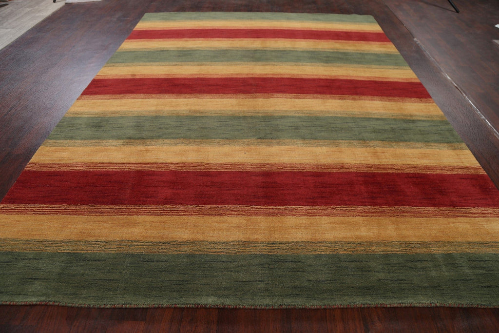 Contemporary Stripe Gabbeh Oriental Area Rug 8x10