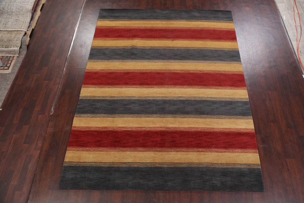 Contemporary Stripe Gabbeh Oriental Area Rug 8x10