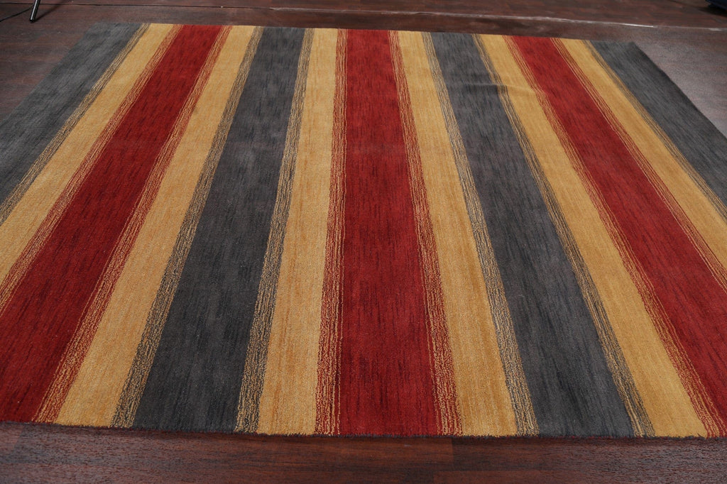 Contemporary Stripe Gabbeh Oriental Area Rug 8x10