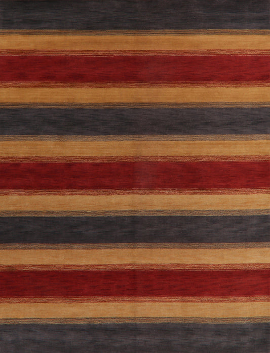 Contemporary Stripe Gabbeh Oriental Area Rug 8x10