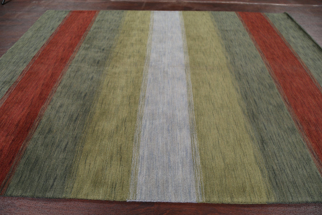 Contemporary Stripe Gabbeh Oriental Area Rug 8x10