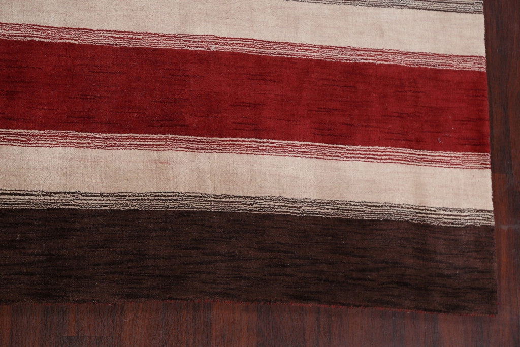 Contemporary Stripe Gabbeh Oriental Area Rug 9x10