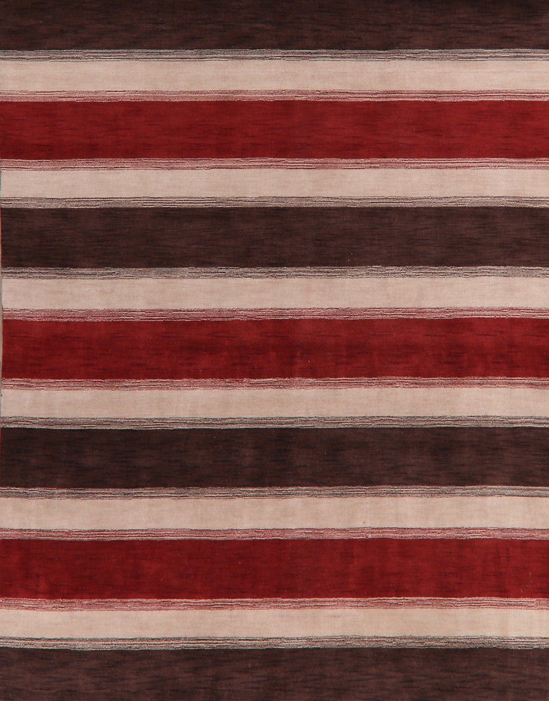 Contemporary Stripe Gabbeh Oriental Area Rug 9x10