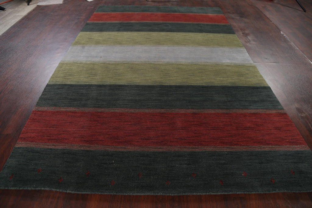 Contemporary Striped Gabbeh Oriental Area Rug 7x10