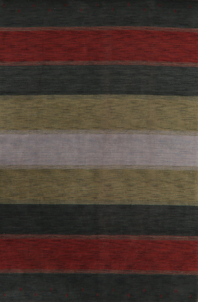 Contemporary Striped Gabbeh Oriental Area Rug 7x10