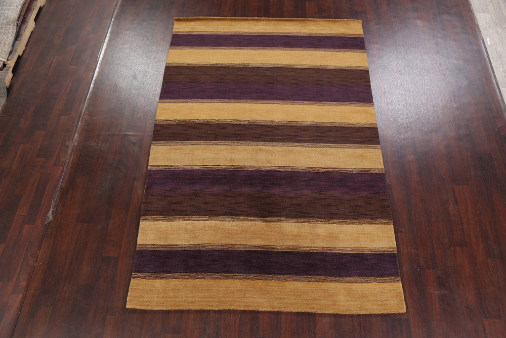 Multi-Color Stripe Gabbeh Oriental Area Rug 6x9