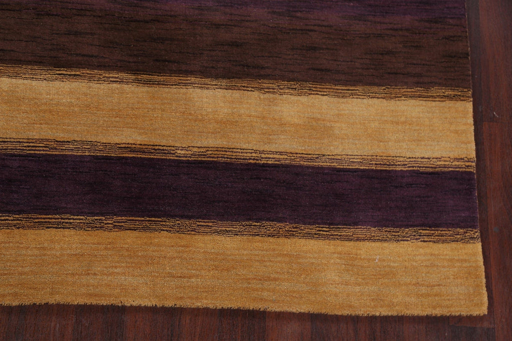 Multi-Color Stripe Gabbeh Oriental Area Rug 6x9