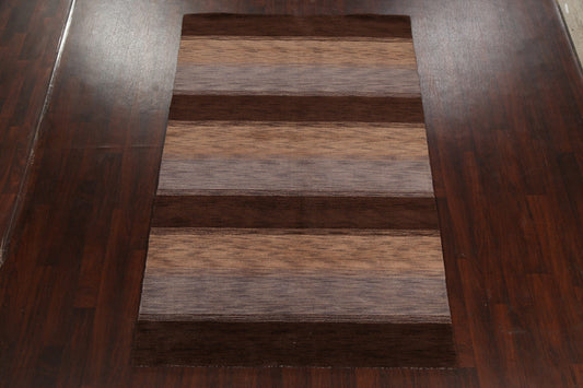 Contemporary Stripe Gabbeh Oriental Area Rug 6x8