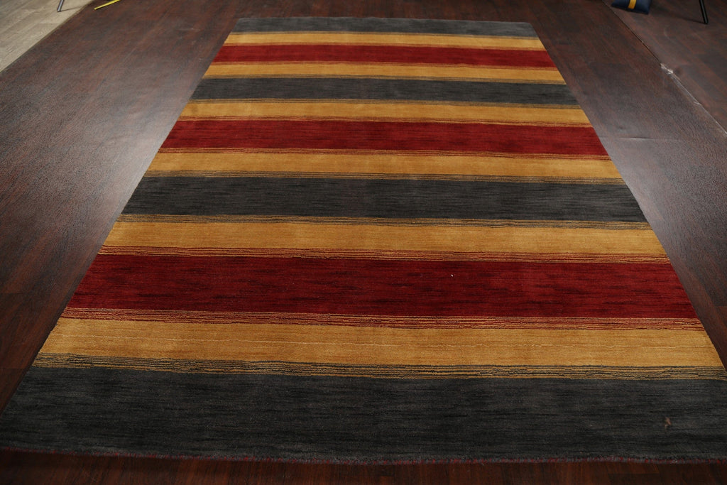 Stripe Gabbeh Oriental Area Rug 6x9